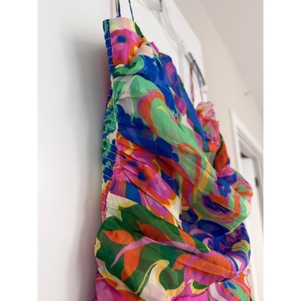 Amanda Uprichard Lumiere Silk Midi Dress Multicolor Floral Paisley CH-22660FD M - Picture 10 of 15